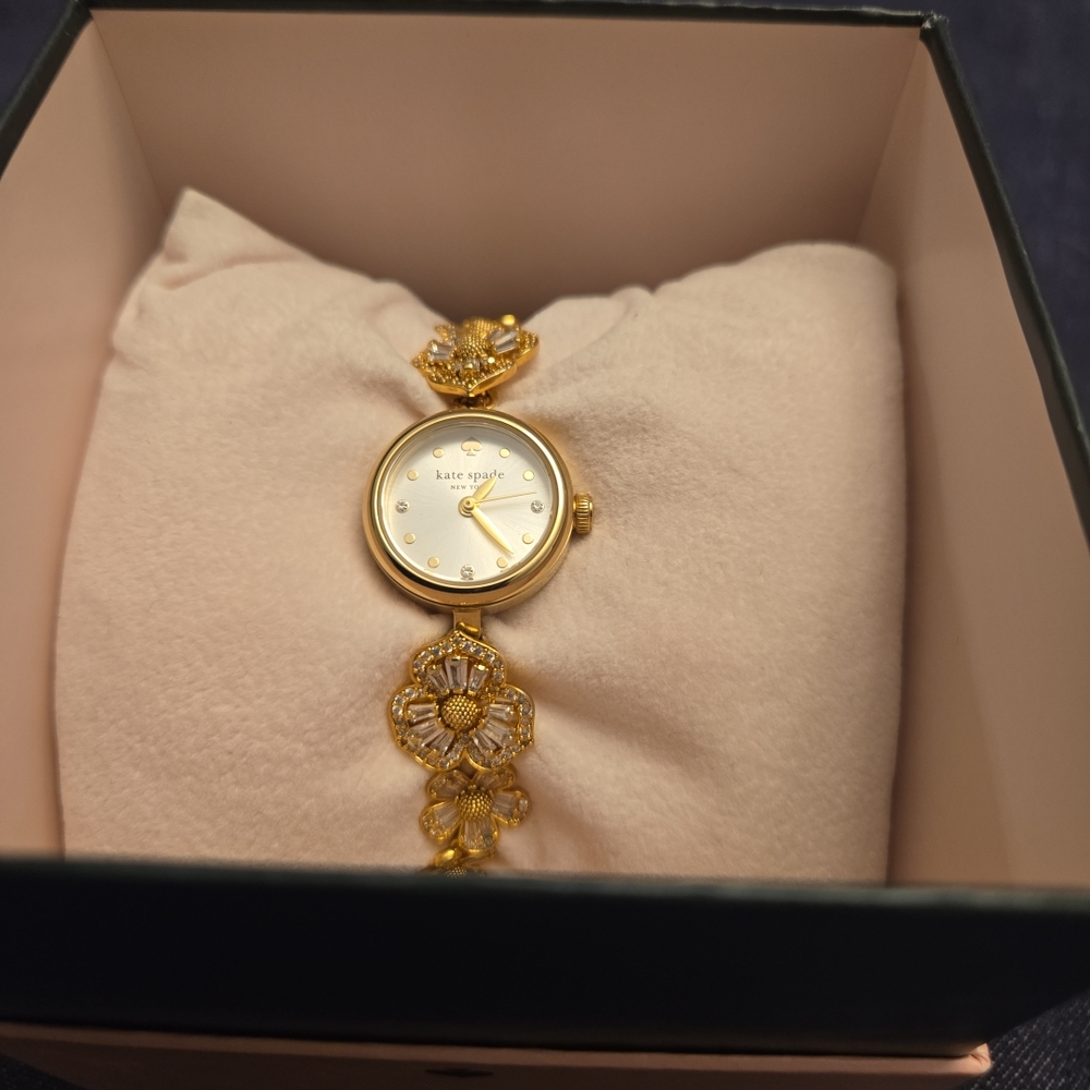 Kate Spade Gold Women's Watch with Floral Design